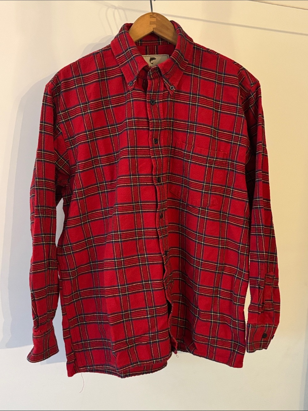 Lee Valley Ireland Red Tartan Flannel Shirt — Made in Ireland — M